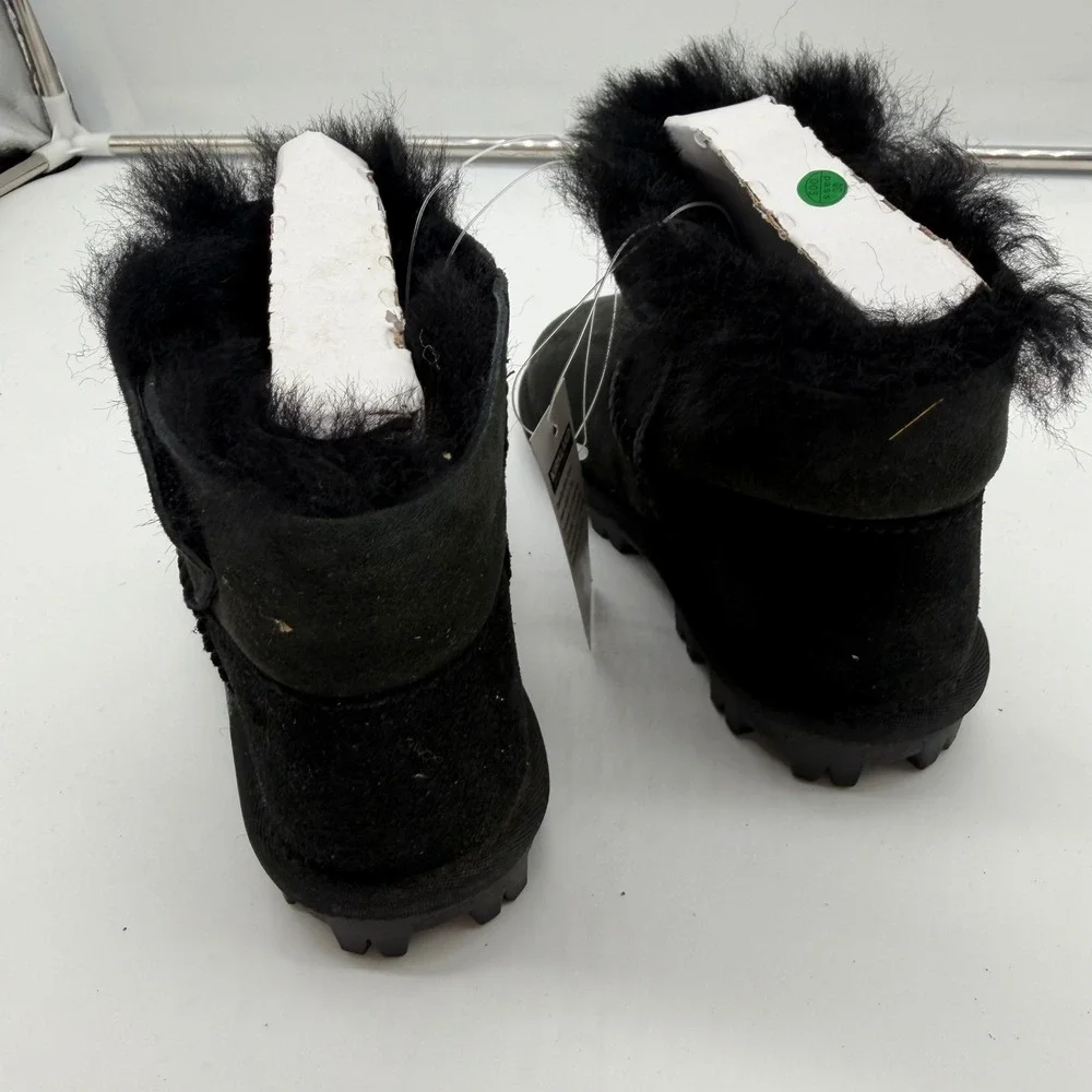 Kirkland Signature Kids Black Shearling Suede Ankle Boots US 13 7771011 NEW